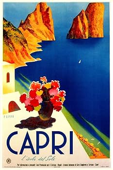 Amazon.com: Capri Vintage Illustration Travel Art Deco